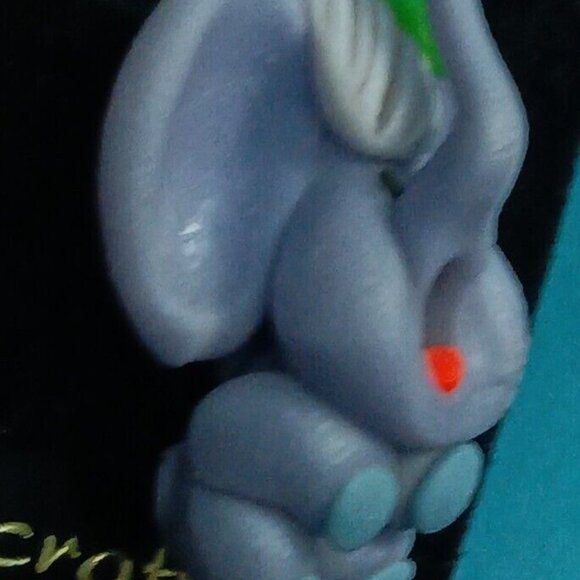 Vintage MENDU Handcrafted Elephant Pin Pinback Brooch Purple Clay Poland - Picture 2 of 6